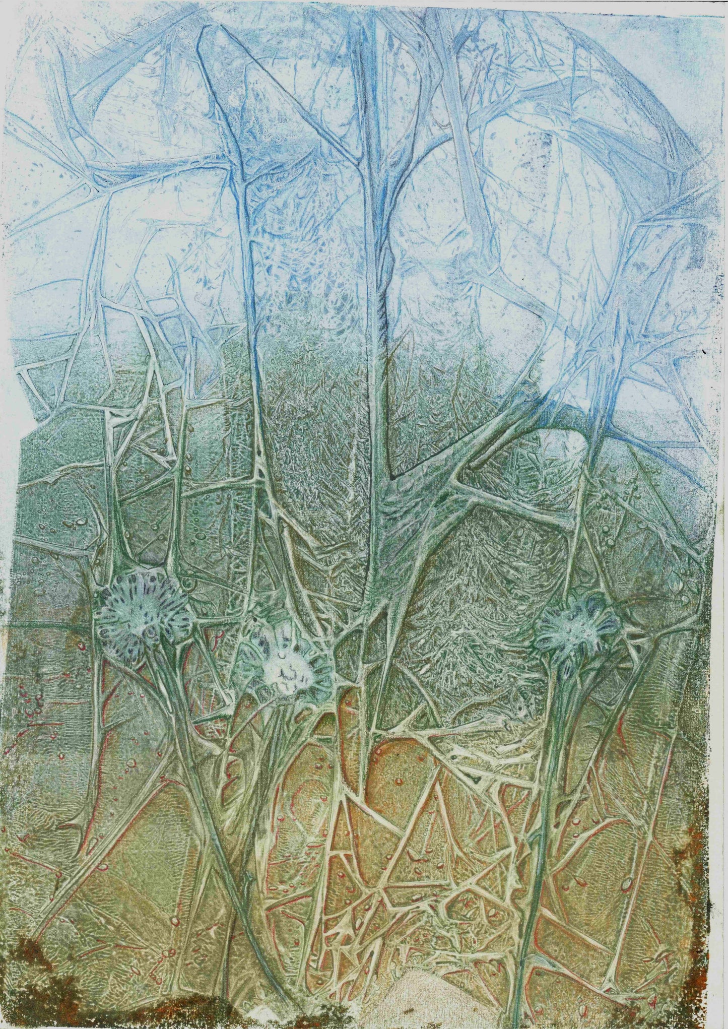 "Three flowers" Original Gemälde/ Zeichnung A4 Größe