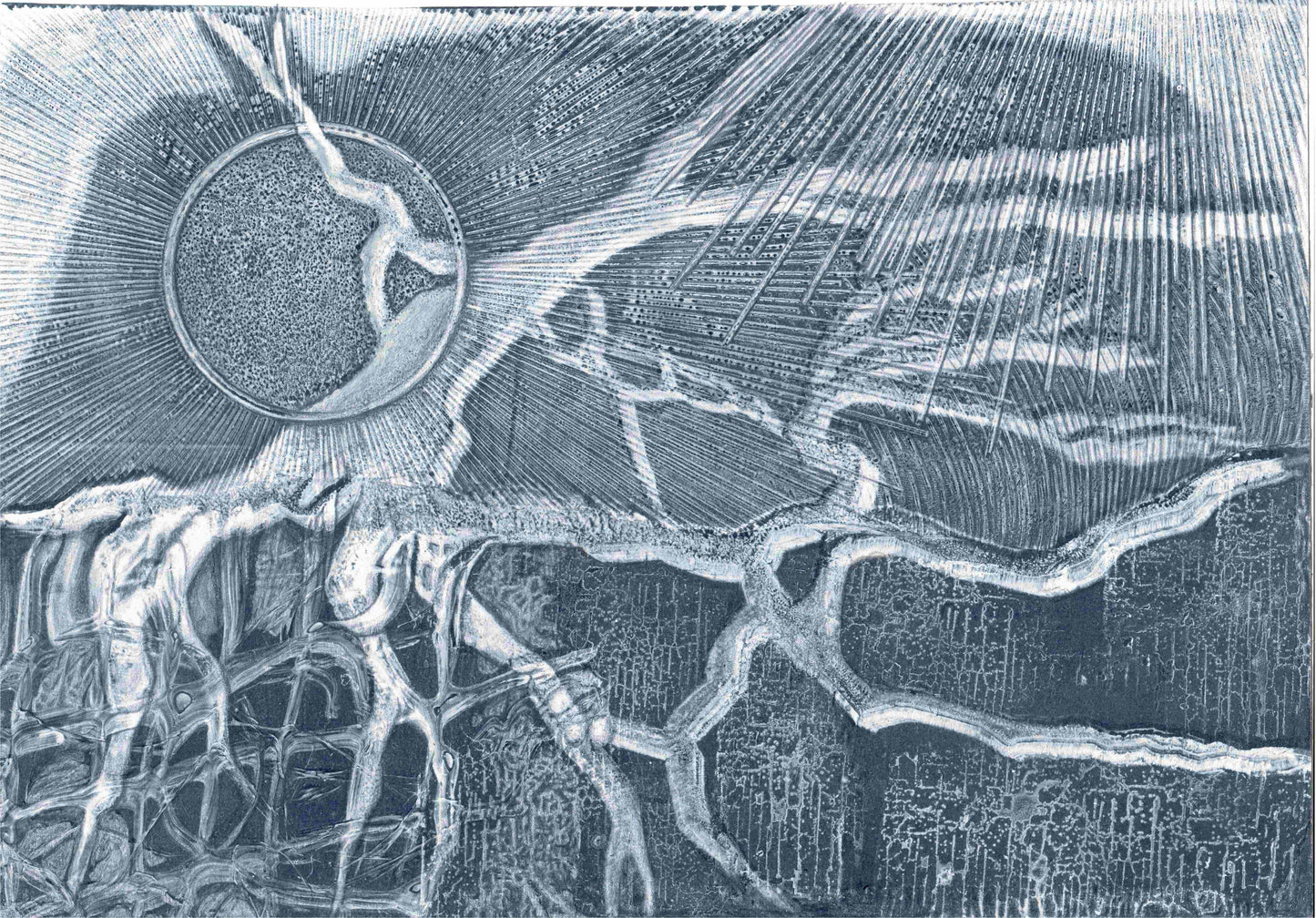 "foam tree blue" Laser Print A4 Size