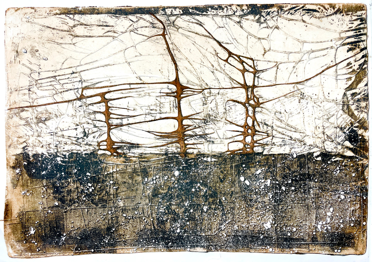 "Three trees tangled" Original Gemälde/ Zeichnung A4 Größe