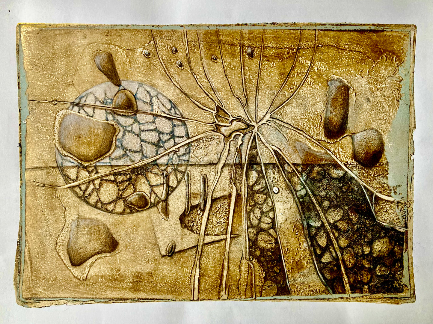 „Lace Moon Broken Glass Scape“ Original Gemälde 30 x 40 cm