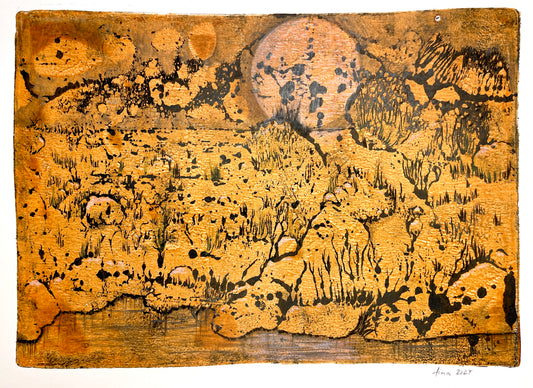 "Orange Landscape" Laser Druck A3 Größe