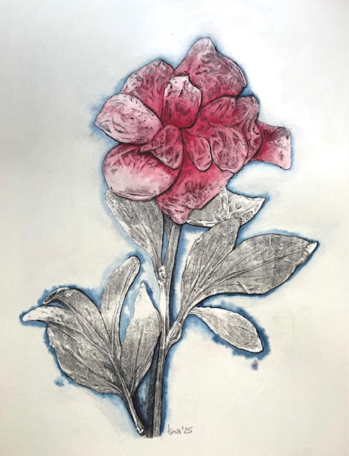 "Red Peony" Laser Druck A3 Größe